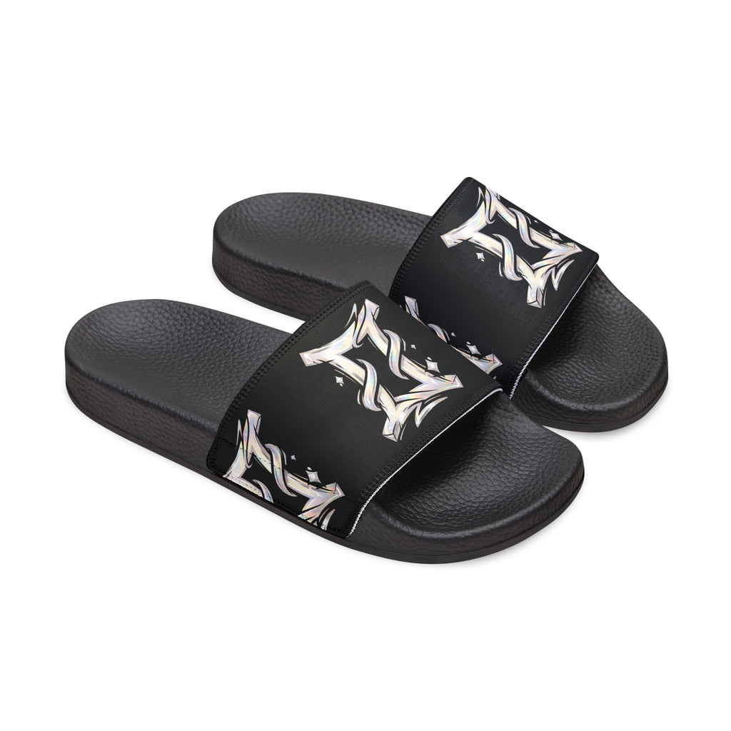 Men's Removable-Strap Sandals — Black Artistic Slide with Gemini Graphic