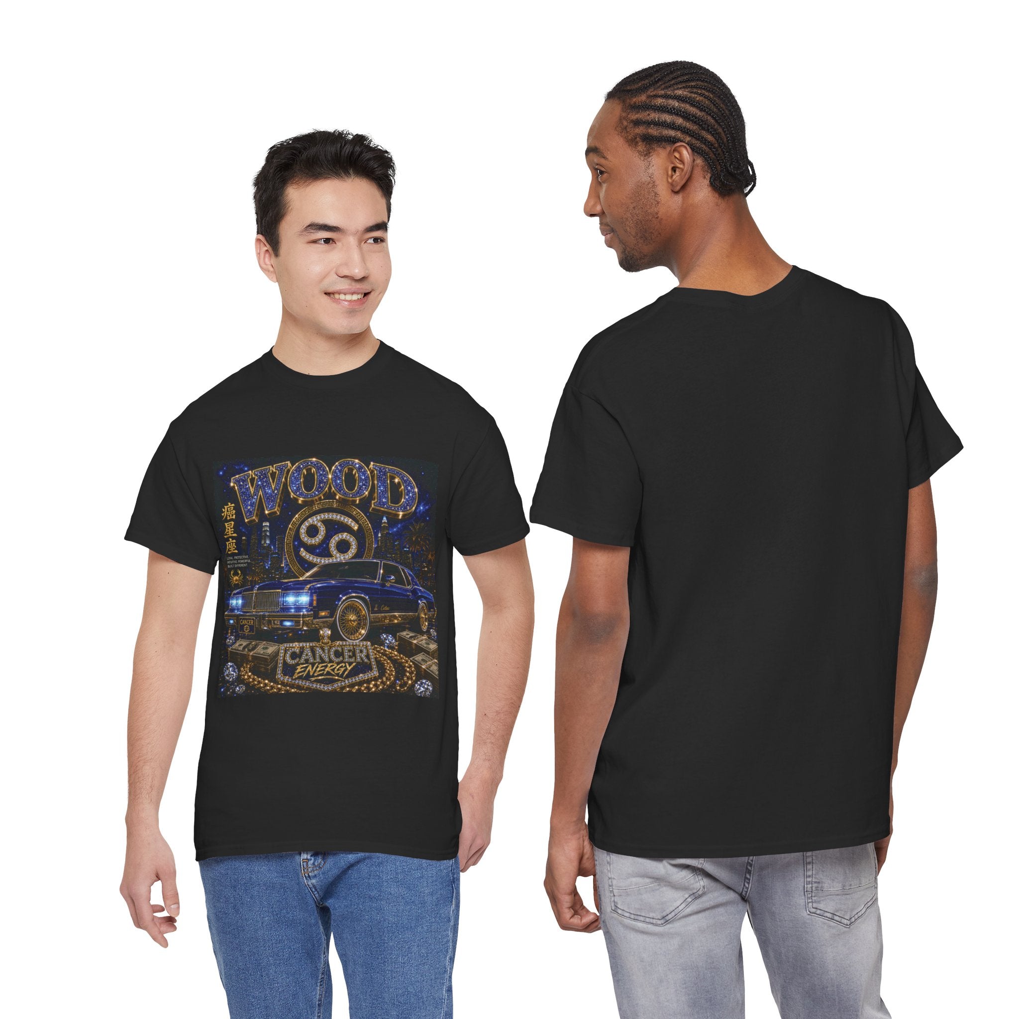 Cancer Zodiac T-Shirt — 'Wood' Vintage Astrological Car Graphic