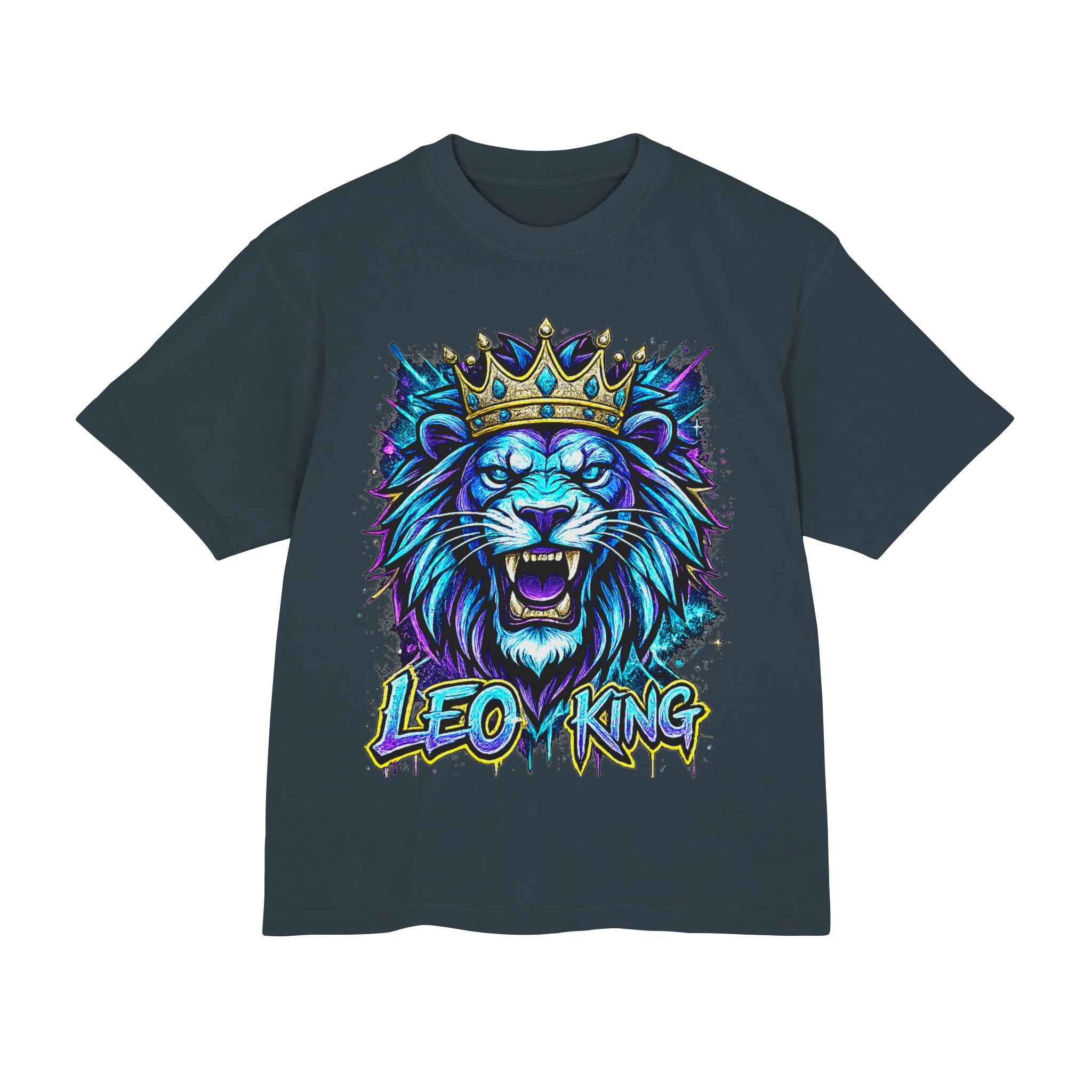 Leo King Lion Graphic Tee — Bold Crowned Lion Streetwear T-Shirt