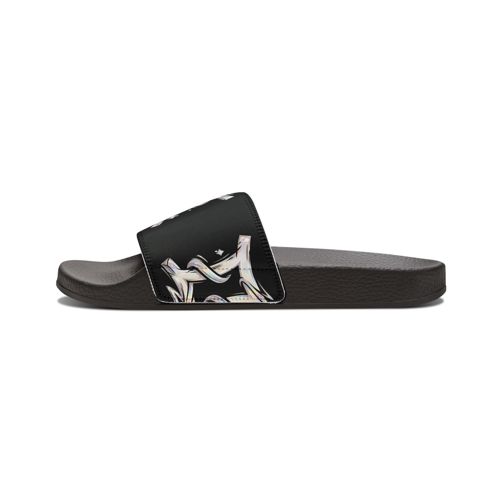 Men's Removable-Strap Sandals — Black Artistic Slide with Gemini Graphic