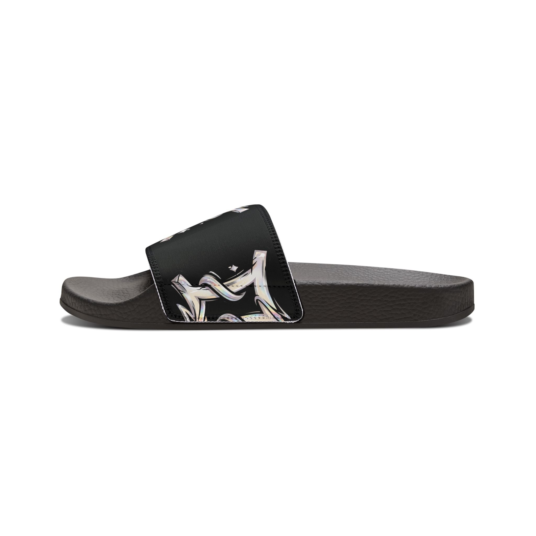 Men's Removable-Strap Sandals — Black Artistic Slide with Gemini Graphic