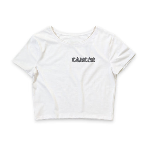 Cancer Zodiac Crop Tee — Astrological Cancer Sign Graphic Top (Women’s)