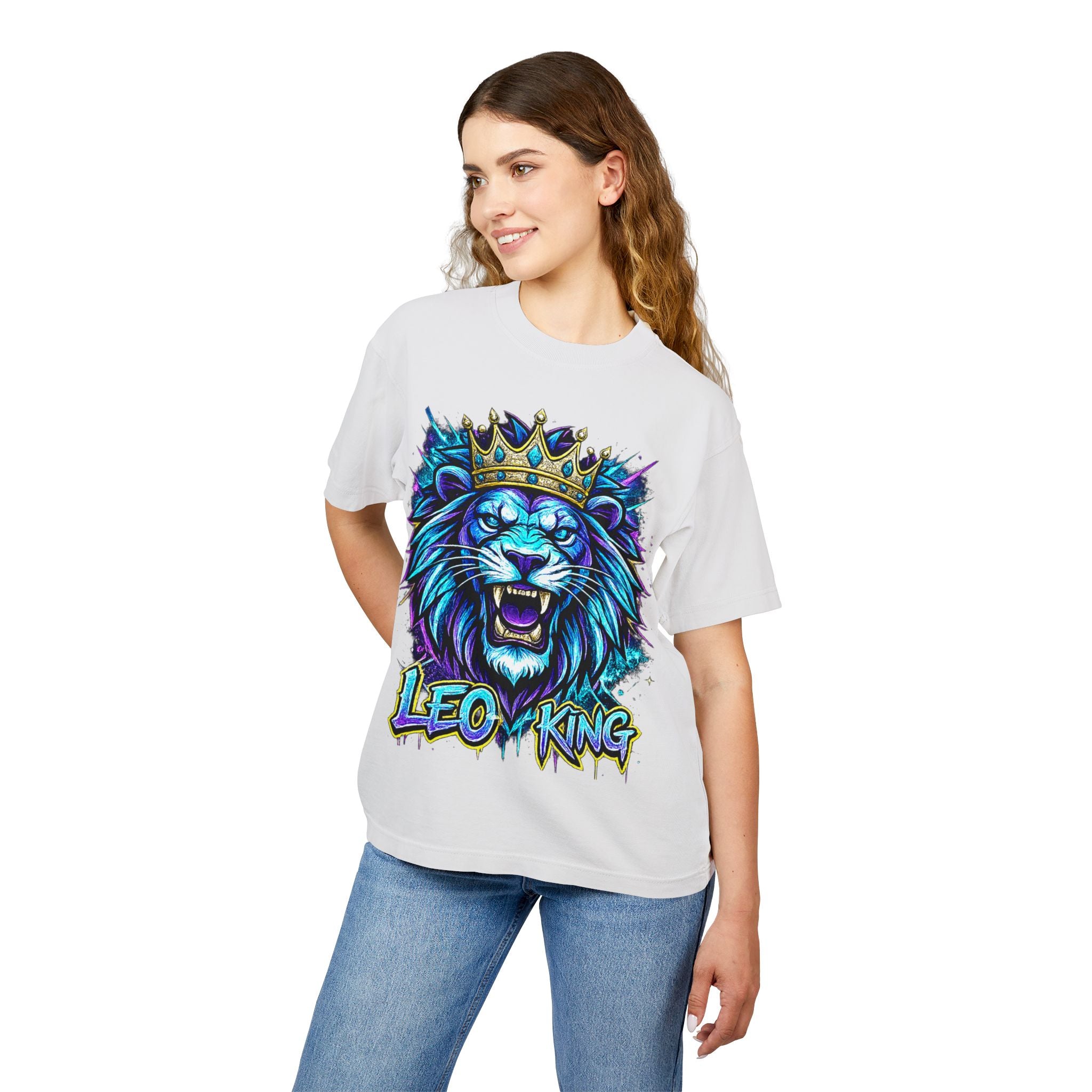Leo King Lion Graphic Tee — Bold Crowned Lion Streetwear T-Shirt