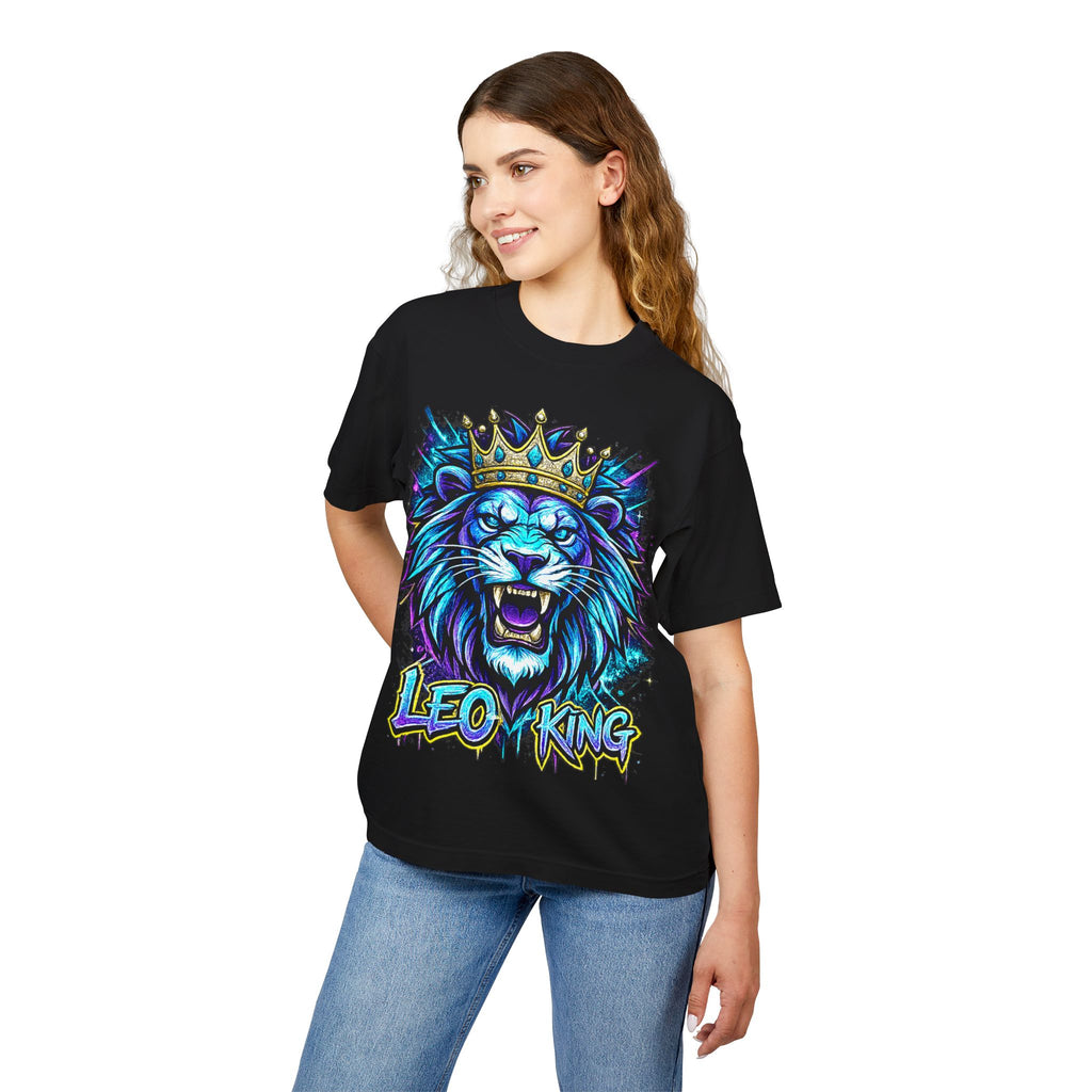 Leo King Lion Graphic Tee — Bold Crowned Lion Streetwear T-Shirt