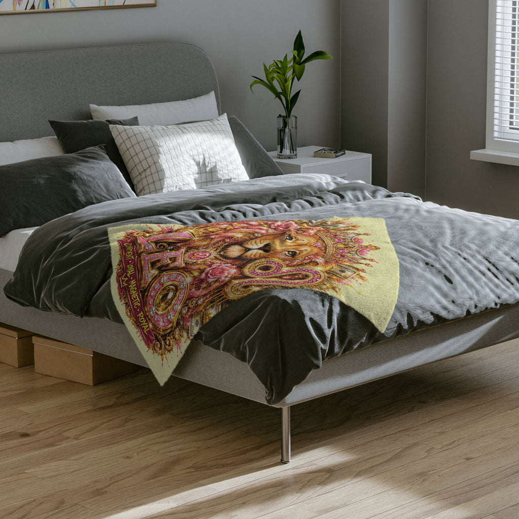 Leo Zodiac Velvet Blanket — Regal Lion Astrology Throw (Confident • Loyal • Magnetic • Royal)