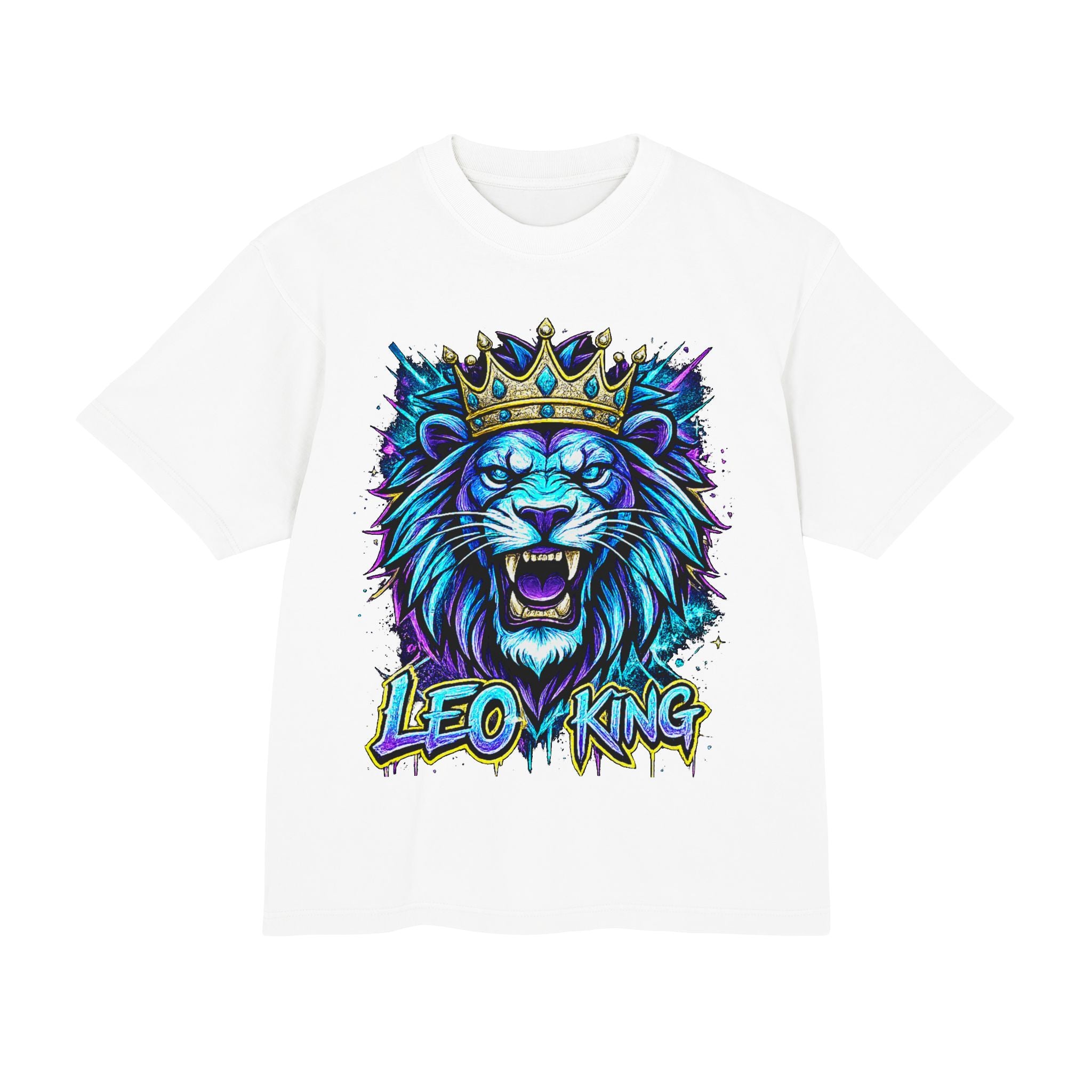 Leo King Lion Graphic Tee — Bold Crowned Lion Streetwear T-Shirt