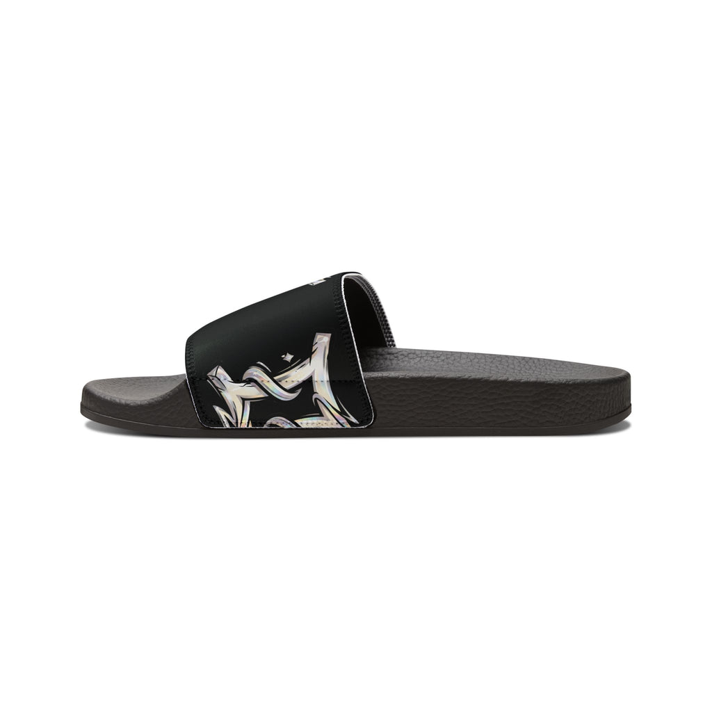 Men's Removable-Strap Sandals — Black Artistic Slide with Gemini Graphic