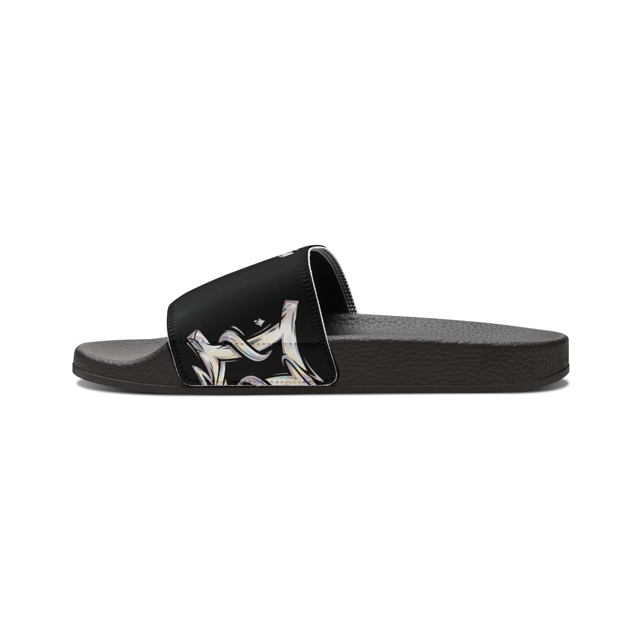 Men's Removable-Strap Sandals — Black Artistic Slide with Gemini Graphic