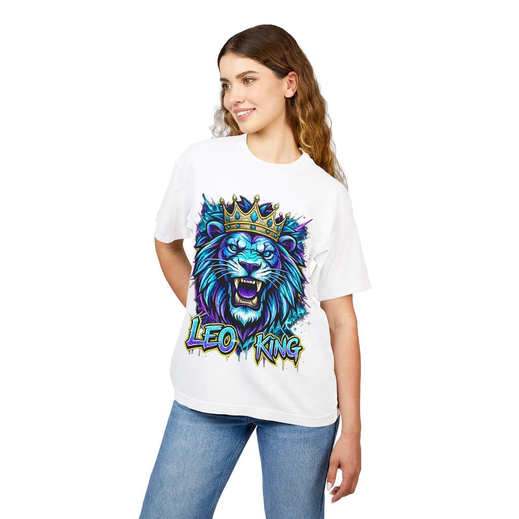 Leo King Lion Graphic Tee — Bold Crowned Lion Streetwear T-Shirt
