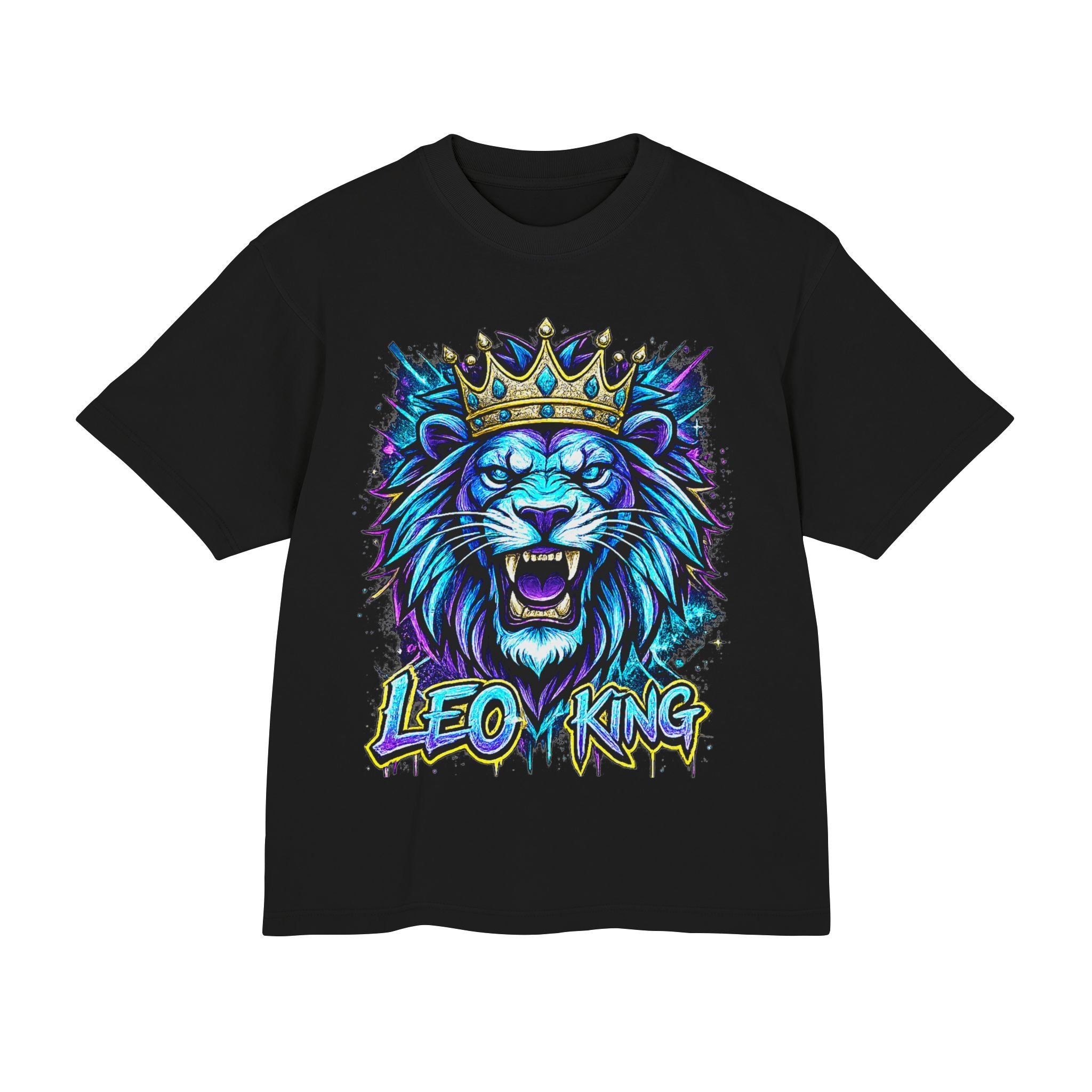 Leo King Lion Graphic Tee — Bold Crowned Lion Streetwear T-Shirt