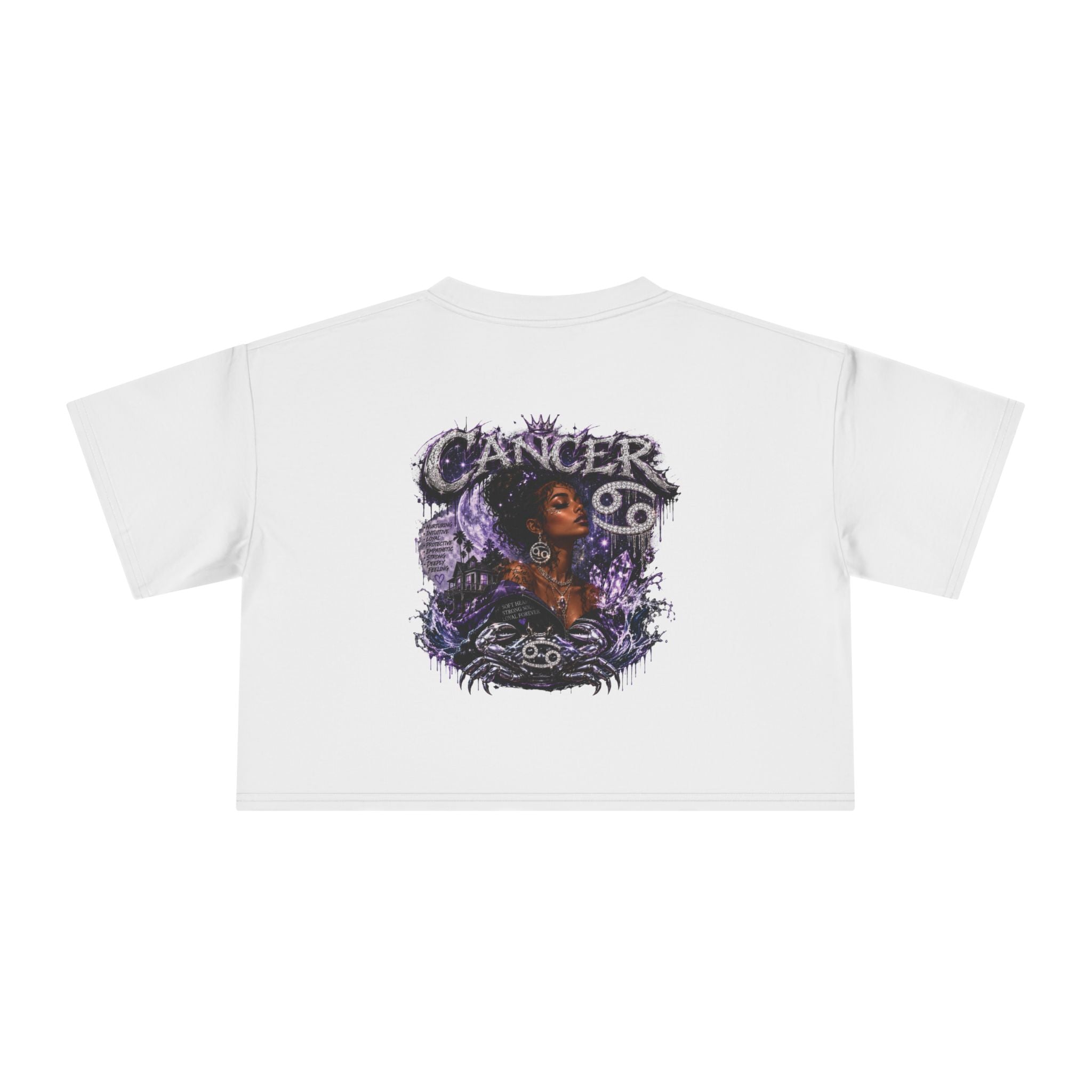 Cancer Zodiac Crop Tee — Women's Astrology Graphic Top