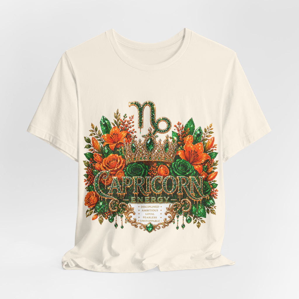 Feminine Capricorn Zodiac Design Tee | Capricorn Constellation Astrology Shirt