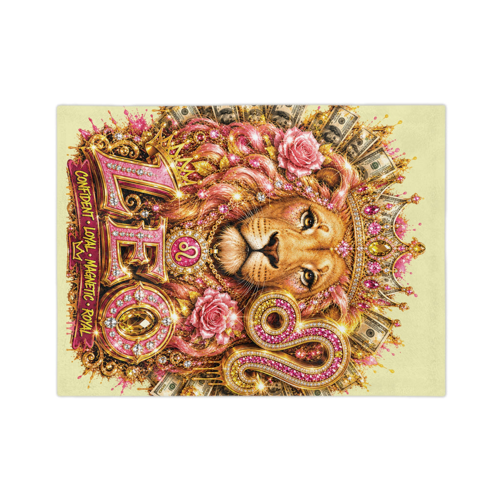 Leo Zodiac Velvet Blanket — Regal Lion Astrology Throw (Confident • Loyal • Magnetic • Royal)